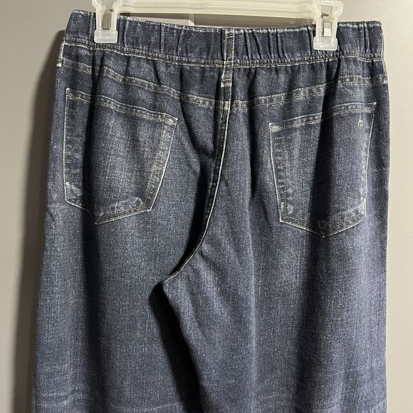 Rag & Bone Women Faux Denim Cotton Terry Miramar Jogger Pants Large Blue Lounge - Picture 4 of 7
